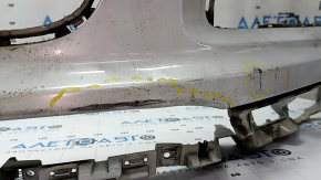 Bare front bumper for Audi Q7 4L 10-15 with parking sensors, white, dents, scratches, broken fasteners