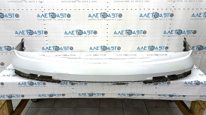 The rear bumper, bare upper part, Audi Q7 4L 10-15, white, with absorber, scratches