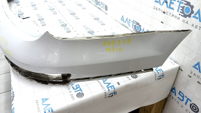 The rear bumper, bare upper part, Audi Q7 4L 10-15, white, with absorber, scratches