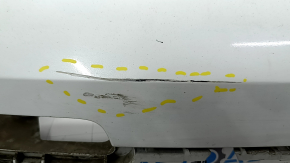 The rear bumper, bare upper part, Audi Q7 4L 10-15, white, with absorber, scratches