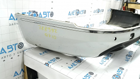 Bare rear bumper, lower part, Audi Q7 4L 10-15, white, without plugs and trim, with moldings, scratches