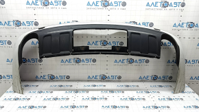 Bare rear bumper, lower part, Audi Q7 4L 10-15, white, without plugs and trim, with moldings, scratches