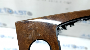 Wood grain center console trim for multimedia controls on an Audi Q7 4L 10-15, scratches, and cracks