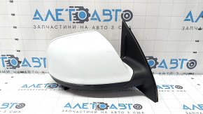 Right side mirror assembly for Audi Q7 4L 10-15 (15+2 pins), auto-folding, dimming, turn signal, heated, BSM, backlight, white, scratches