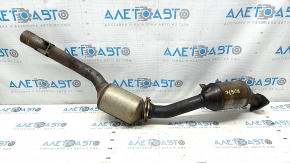 Front left catalytic converter for Audi Q7 4L 10-15 with exhaust pipe, dented resonator