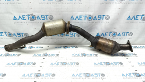Front left catalytic converter for Audi Q7 4L 10-15 with exhaust pipe, dented resonator