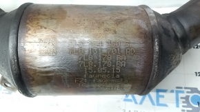 Front right catalytic converter for Audi Q7 4L 10-15 with exhaust pipe, dented resonator, broken bolt
