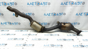 Front right catalytic converter for Audi Q7 4L 10-15 with exhaust pipe, dented resonator, broken bolt