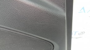 Rear left door panel assembly for an Audi Q7 4L 10-15, black with black leather insert, plastic armrest, glossy wood molding, BOSE, with backlighting, broken mount, tears, scratches