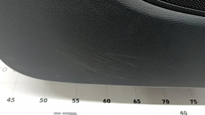 Rear right door panel assembly for an Audi Q7 4L 10-15, black with black leather insert, plastic armrest, glossy wood molding, BOSE, with backlighting, broken mount, dent, scratches
