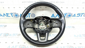 Jeep Compass 17-21 black leather steering wheel with pads, scratches, cracks