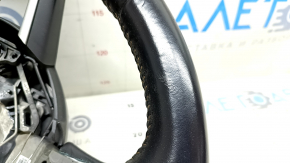 Jeep Compass 17-21 black leather steering wheel with pads, scratches, cracks