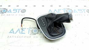 Jeep Compass 17-21 shifter cover, black leather, chrome trim, broken fasteners