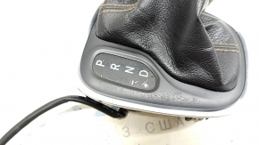 Jeep Compass 17-21 shifter cover, black leather, chrome trim, broken fasteners