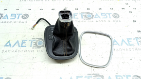 Jeep Compass 17-21 shifter cover, black leather, chrome trim, broken fasteners