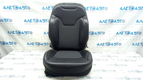 Jeep Compass 17-21 passenger seat upholstery: leather + cloth, black, white and brown stitching