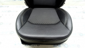 Jeep Compass 17-21 passenger seat upholstery: leather + cloth, black, white and brown stitching