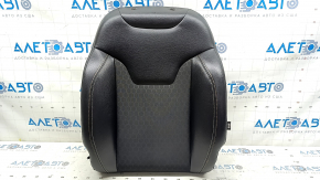 Driver's seat upholstery, upper part, Jeep Compass 17-21 leather + cloth, black, white and brown stitching