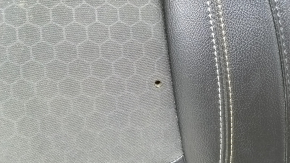 Rear seat, 2nd row, lower part, Jeep Compass 19-21, leather + cloth, black, white and brown stitching, burnt fabric, for cleaning