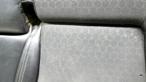 Rear seat, 2nd row, lower part, Jeep Compass 19-21, leather + cloth, black, white and brown stitching, burnt fabric, for cleaning