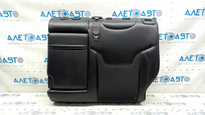 Rear seat, 2nd row, upper left, Jeep Compass 19-21, leather + cloth, black, white and brown stitching, with belt and armrest, dented leather