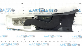 Right center pillar trim, belt, Audi Q7 4L 10-15, black with gray, scratches, needs dry cleaning, bulging cover of the plug