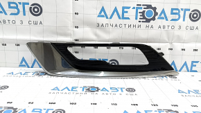 Left front bumper grille for Ford Fusion mk5 17-18 with LED fog lights, glossy finish, with chrome molding, sand