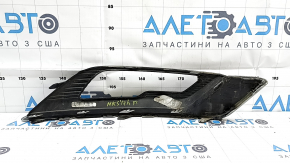 Left front bumper grille for Ford Fusion mk5 17-18 with LED fog lights, glossy finish, with chrome molding, sand