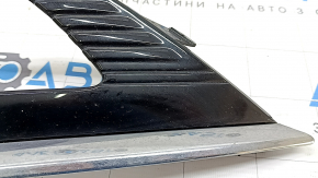 Left front bumper grille for Ford Fusion mk5 17-18 with LED fog lights, glossy finish, with chrome molding, sand