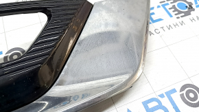 Right front bumper grille for Ford Fusion mk5 17-18 with LED fog lights, glossy finish, with chrome molding, sand