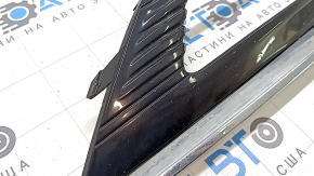 Right front bumper grille for Ford Fusion mk5 17-18 with LED fog lights, glossy finish, with chrome molding, sand