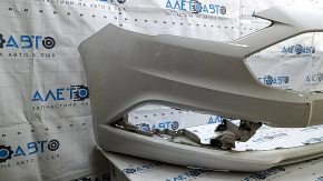Front bumper, bare, Ford Fusion mk5 17-18, white, without parking sensors, scratches