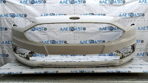 Front bumper, bare, Ford Fusion mk5 17-18, white, without parking sensors, scratches