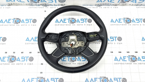 The steering wheel is bare, Audi Q7 4L 10-15, heated, black leather, no buttons, worn, scratches