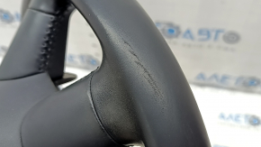 The steering wheel is bare, Audi Q7 4L 10-15, heated, black leather, no buttons, worn, scratches