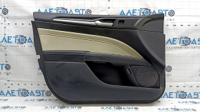 Front left door panel for Ford Fusion mk5 17-20 titanium, black with gray leather insert, leather armrest, gray molding structure, for seat memory, for cleaning