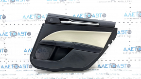 Door trim panel rear right Ford Fusion mk5 17-20 black with gray insert leather, armrest leather, molding gray structure, cracked molding