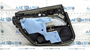 Door trim panel rear right Ford Fusion mk5 17-20 black with gray insert leather, armrest leather, molding gray structure, cracked molding