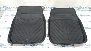 Set of floor mats 48x65 cm, 51x47 cm, black eco-leather, tack