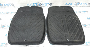 Set of floor mats 48x65 cm, 51x47 cm, black eco-leather, tack