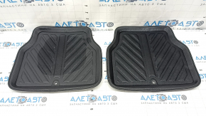 Set of floor mats 48x65 cm, 51x47 cm, black eco-leather, tack