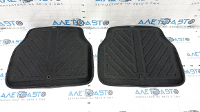 Set of floor mats 48x65 cm, 51x47 cm, black eco-leather, tack