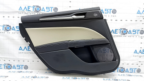 Door trim panel rear left Ford Fusion mk5 17-20 black with gray insert leather, armrest leather, molding gray structure, for cleaning