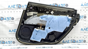 Door trim panel rear left Ford Fusion mk5 17-20 black with gray insert leather, armrest leather, molding gray structure, for cleaning