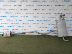 Volvo XC90 16-18 T6 rear exhaust pipe with resonator, right nozzle and damper, rusty, sawed off stud
