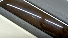 Rear right door panel assembly for Audi Q5 8R 09-17, brown with beige leather insert, leather armrest, glossy wood molding, Premium Plus, Bang & Olufsen, scratches, tear