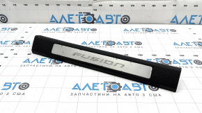 Front left door sill plate for Ford Fusion mk5 17-20, black with chrome insert, scratches