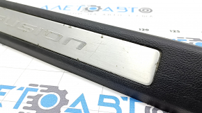 Front left door sill plate for Ford Fusion mk5 17-20, black with chrome insert, scratches