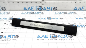 Front right door sill plate for Ford Fusion mk5 17-20, black with chrome insert, scratches