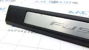 Front right door sill plate for Ford Fusion mk5 17-20, black with chrome insert, scratches